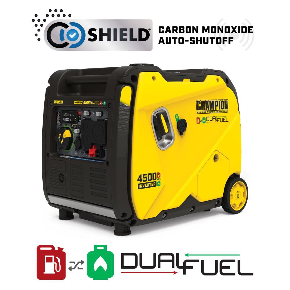 4500-Watt Portable Dual Fuel Inverter Generator with CO Shield 201319