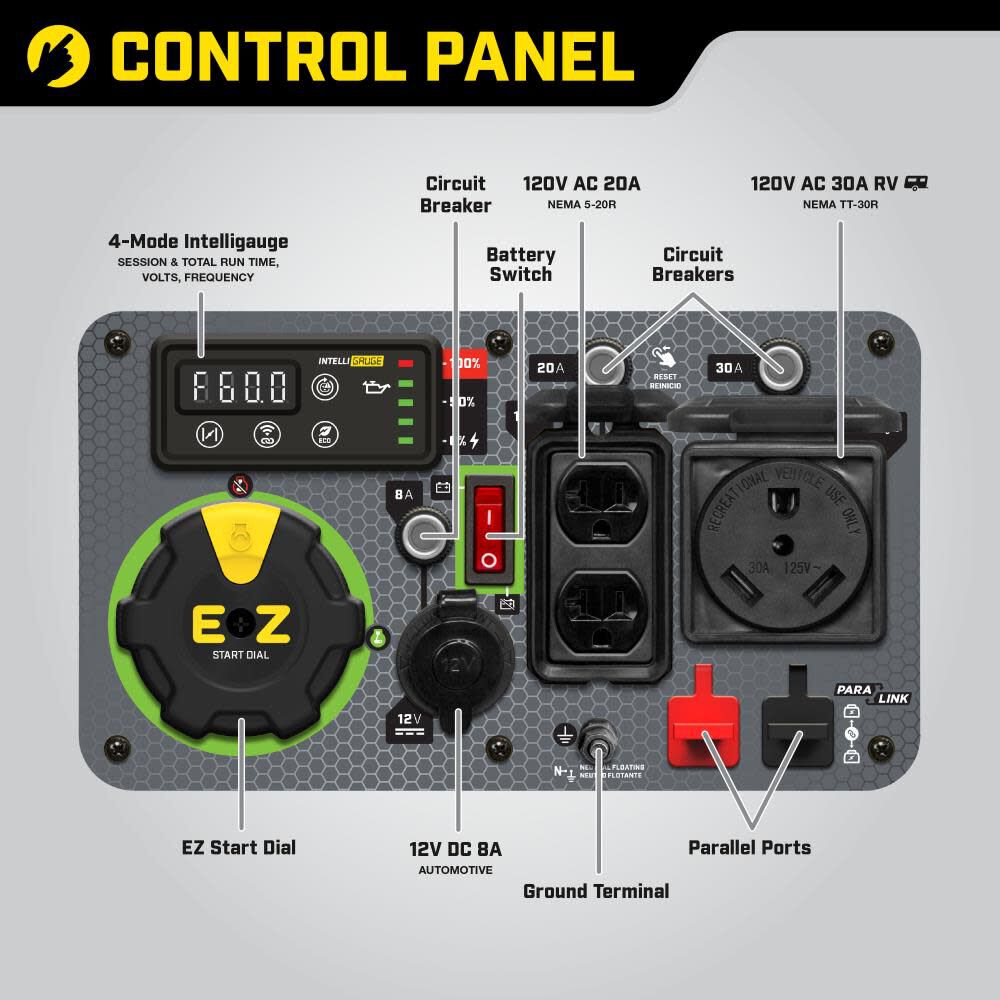 4500 Watt Wireless Remote Start Inverter Generator with Quiet Technology 200987