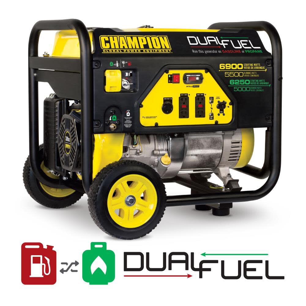 5500-Watt Dual Fuel Portable Generator with Wheel Kit 100231