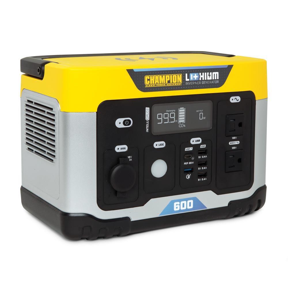 579-Wh Power Station 1200/600-Watt Portable Lithium-Ion Battery Solar Generator 201189