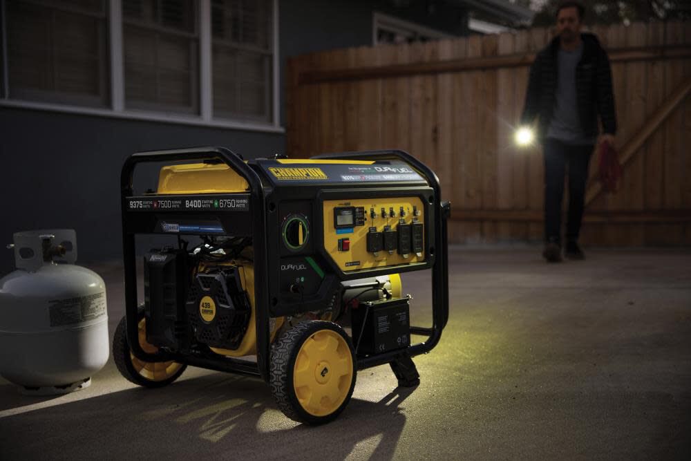 7500-Watt Electric Start Dual Fuel Portable Generator Home Backup with CO Shield 201281