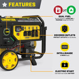 7500-Watt Electric Start Dual Fuel Portable Generator Home Backup with CO Shield 201281