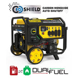 7500-Watt Electric Start Dual Fuel Portable Generator Home Backup with CO Shield 201281