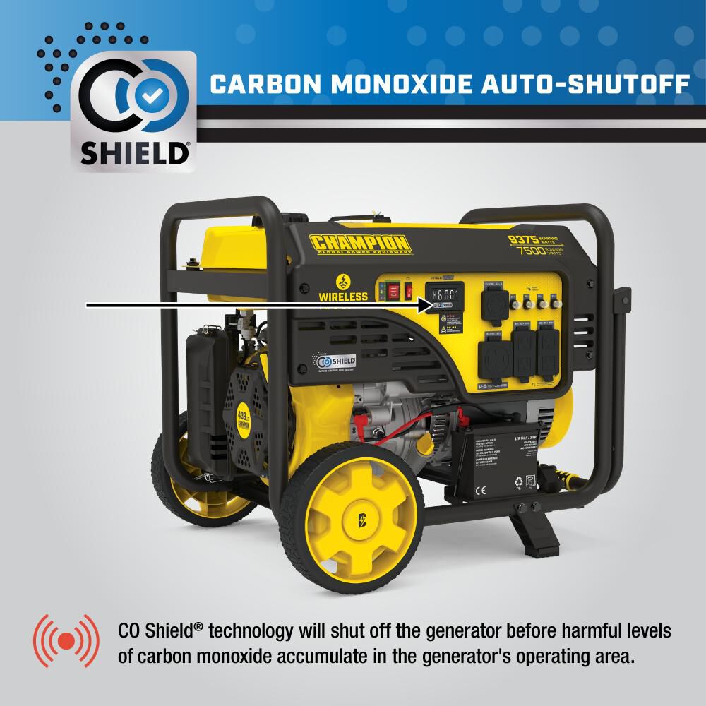 7500-Watt Portable Generator with Wireless Remote Start with CO Shield 201182