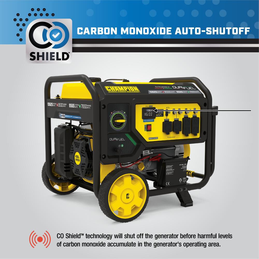 8500 Watt Dual Fuel Portable Generator with CO Shield 201083