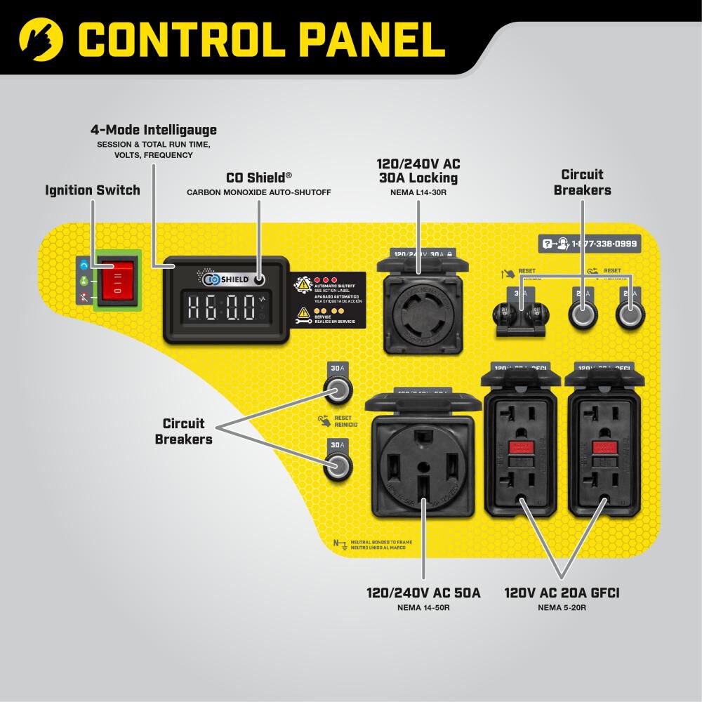 9200 Watt Electric Start Portable Generator with CO Shield 201110