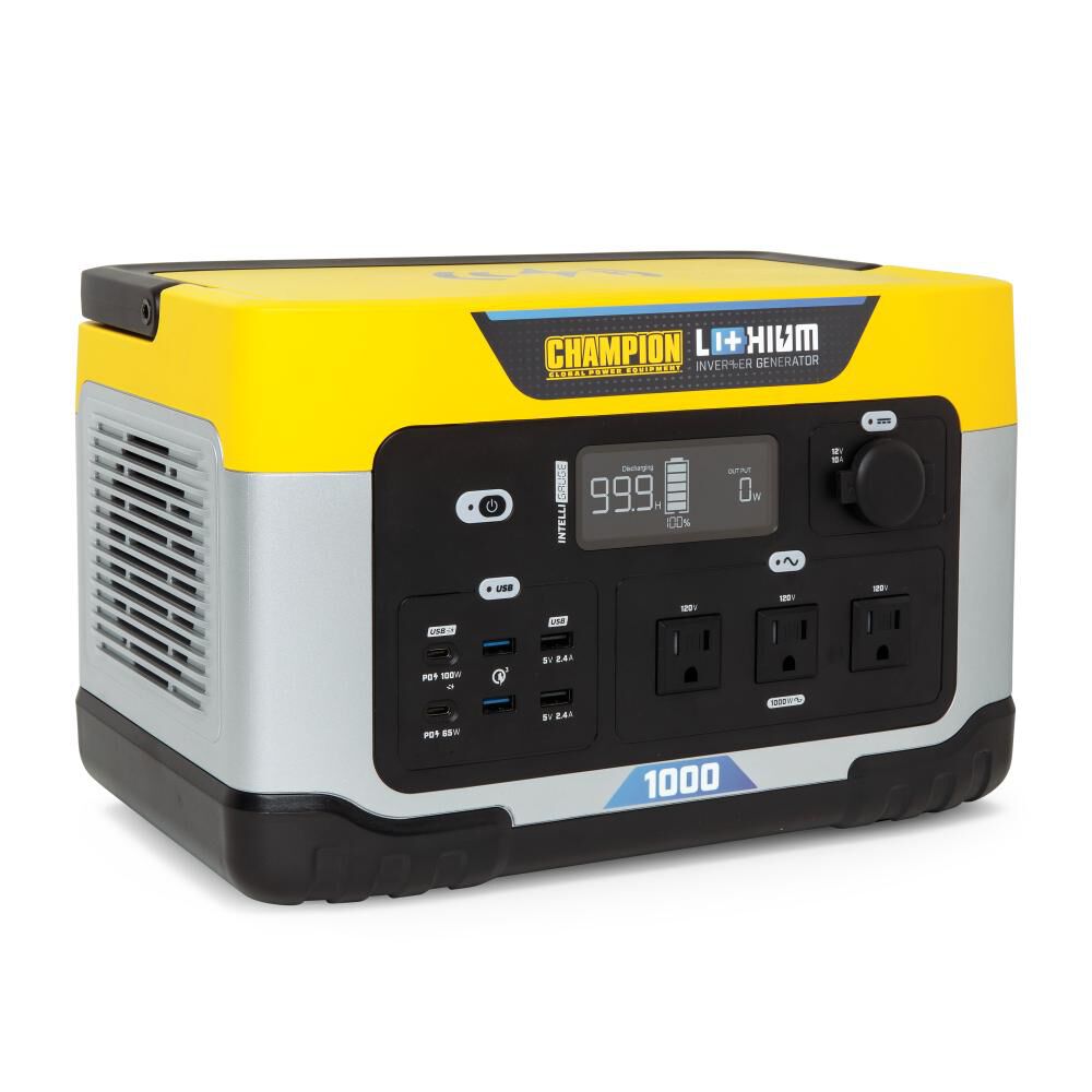 998-Wh Power Station 2000/1000-Watt Portable Lithium-Ion Battery Solar Generator 201260