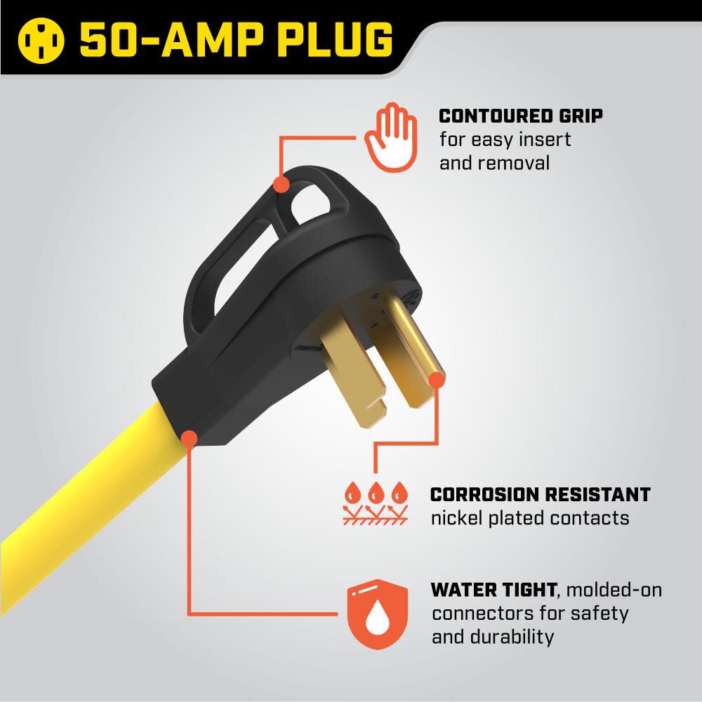 Champion Power Equipment 50-Amp Indoor-Rated Manual Transfer Switch with 30-Foot Generator Power Cord and Weather-Resistant Power Inlet Box 201193