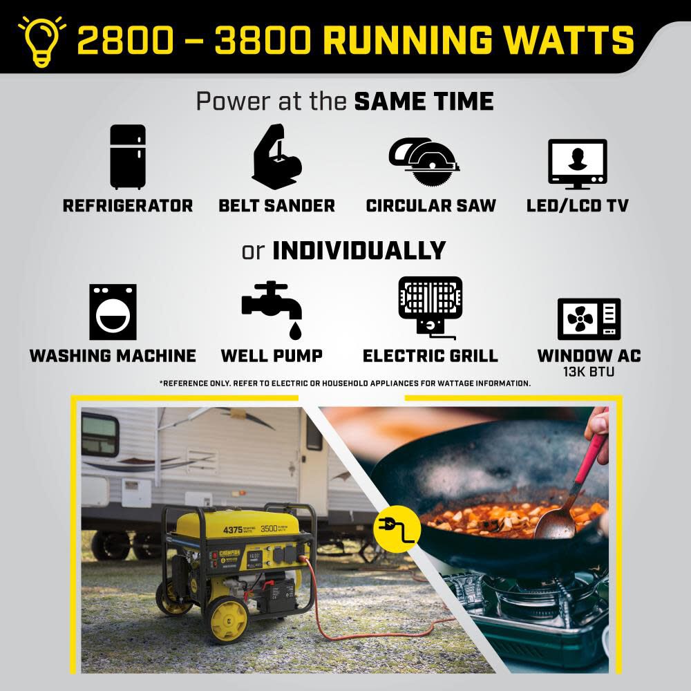 Generator 3500W RV Ready Portable Wireless Remote Start & CO Shield 201181