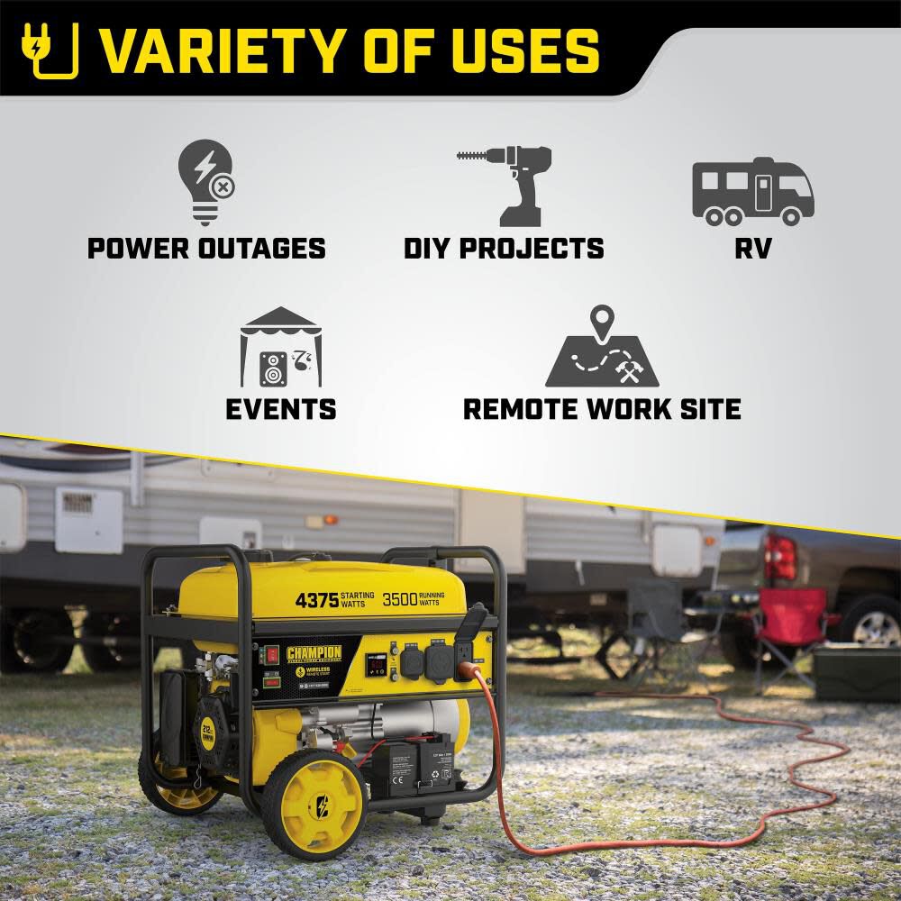 Portable Generator with Wireless Remote Start 3500 Watt RV Ready 200964