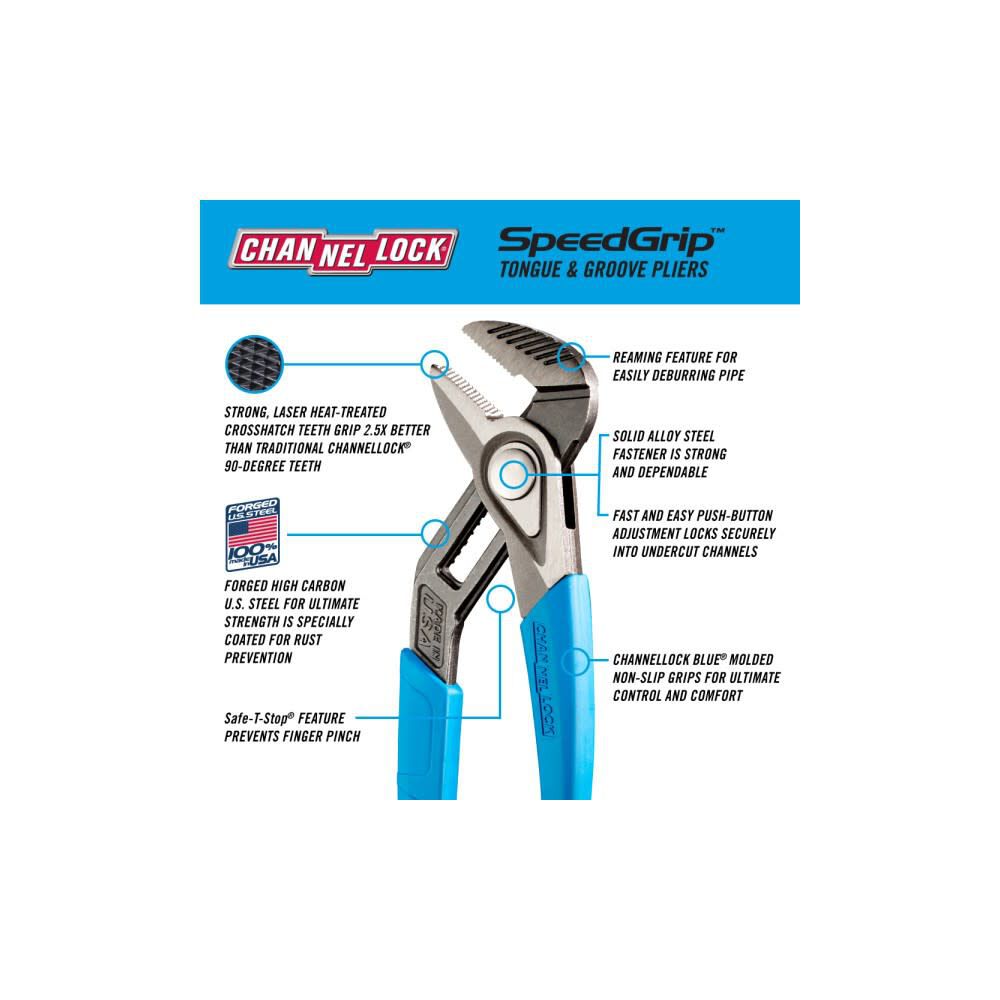 SpeedGrip Straight Jaw Tongue & Groove Pliers 12in 440X