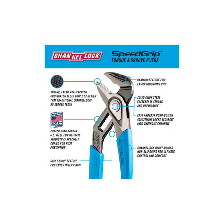 SpeedGrip Straight Jaw Tongue & Groove Pliers 12in 440X
