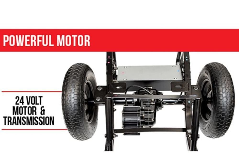 Wheelbarrow Battery Powered with 6 Cu Ft Black Poly Tub 44322