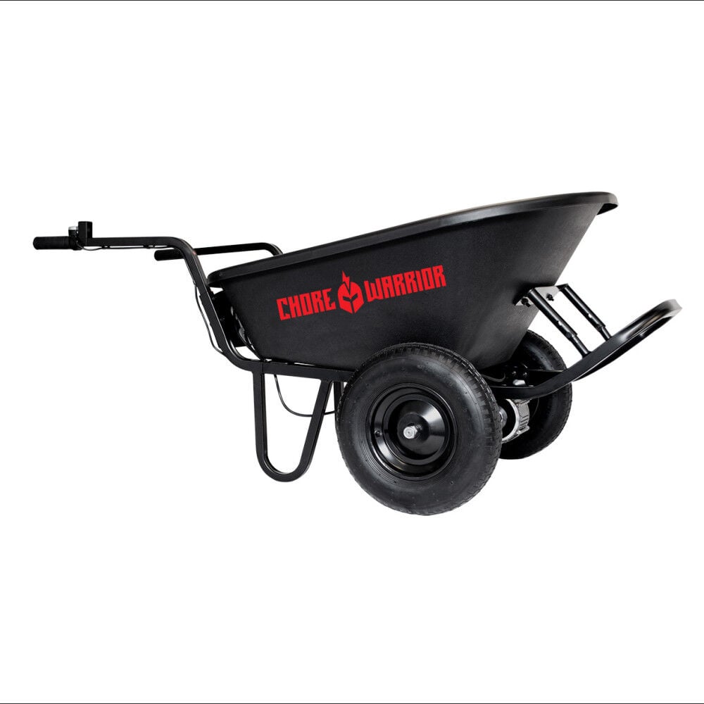 Wheelbarrow Battery Powered with 6 Cu Ft Black Poly Tub 44322