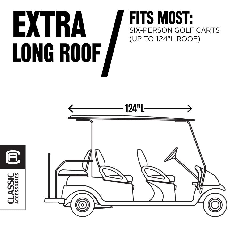 Golf Car Quick-Fit Cover Extra Long Roof 40-042-345801-00