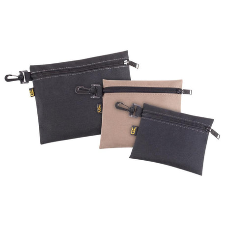 3 Multi-Purpose Clip-On Zippered Bags 1100