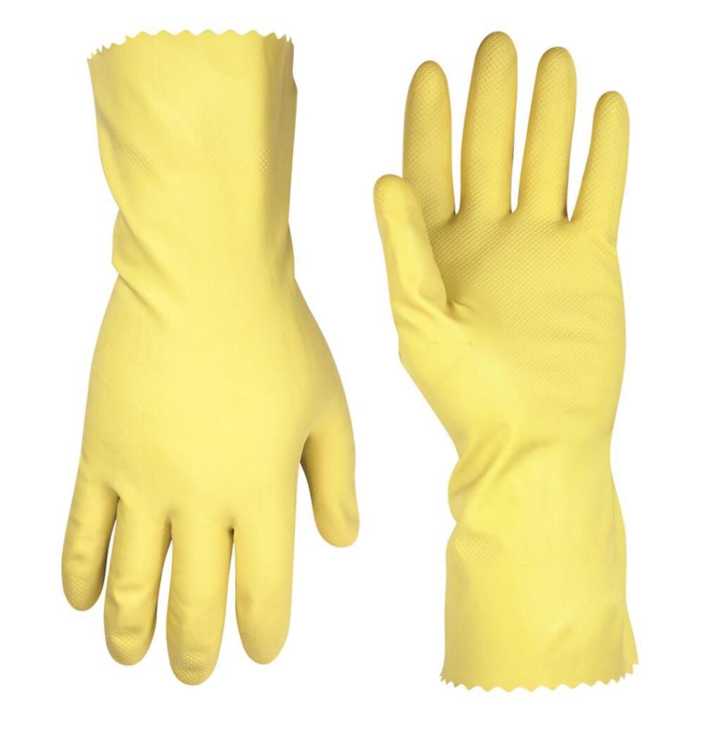 Single Pack Yellow Latex Cleaning Gloves - M 2300M