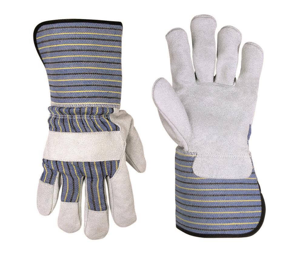 Split Leather Palm Work Gloves with Extended Safety Cuff - L 2048L