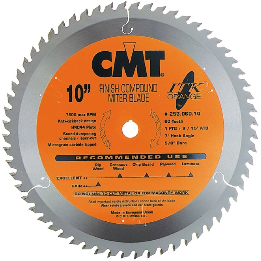 Industrial 10-in 60-Tooth Fine Finish Carbide Miter/Table Saw Blade 253.060.10