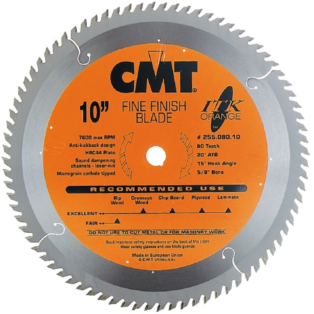 Industrial 10-in 80-Tooth Fine Finish Carbide Miter/Table Saw Blade 255.080.10