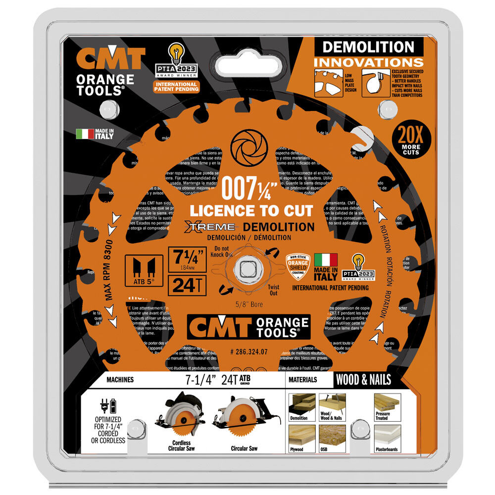 7-1/4in 24T Wood Demolition Circular Saw Blade 286.324.07