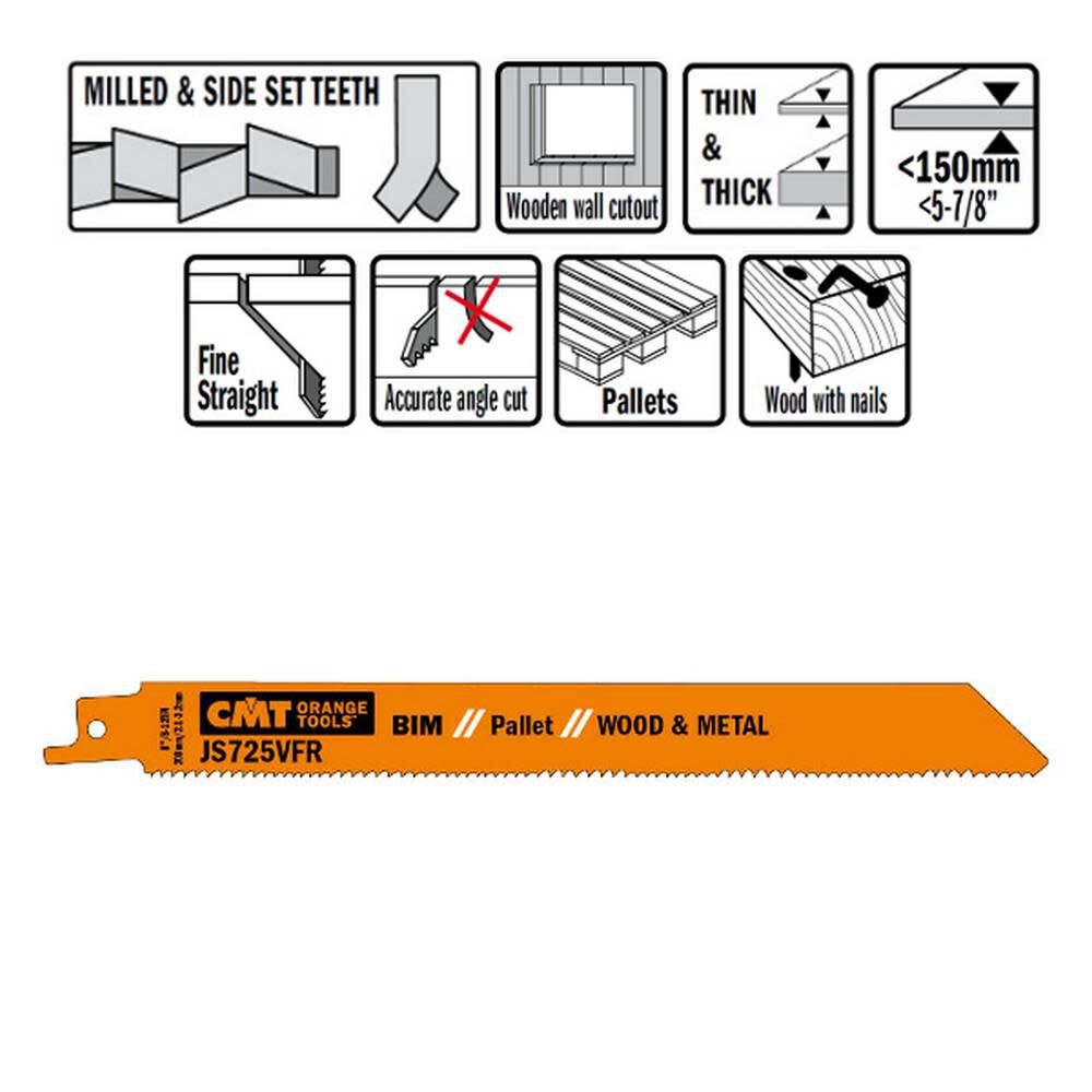 Bi Metal Recip Blade JS725VFR-5