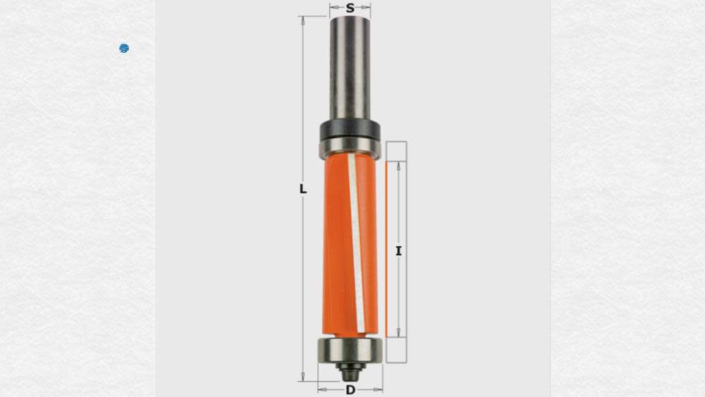 Flush Trim Bit with Double Bearing 2 In. Cutting Length 1/2 In. Shank 806.690.11B