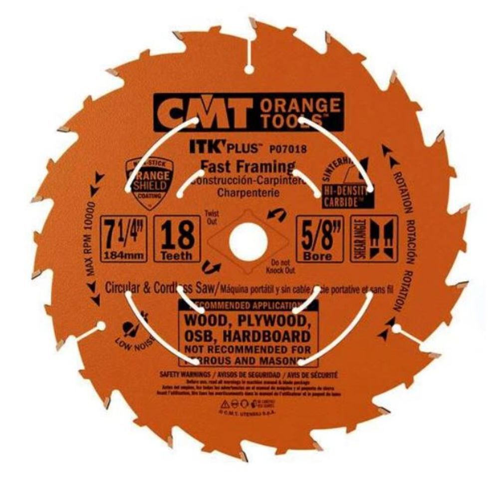 ITK Plus Saw Blade for Fast Framing 7 1/4 x 18 Teeth 1 Blade P07018-X10