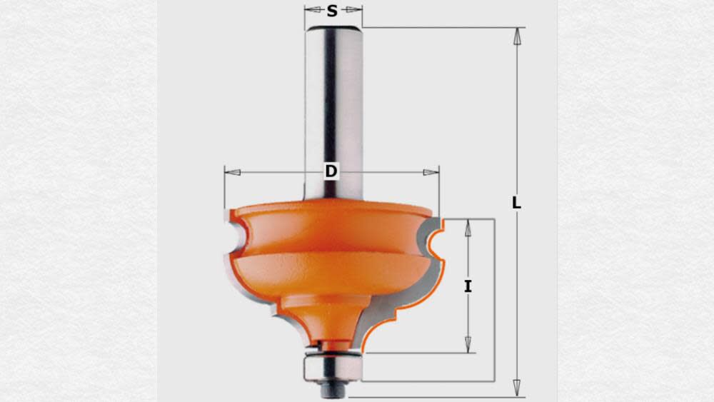 Molding Bit 1/2 In. Shank 1-7/8 In. Diameter 856.501.11