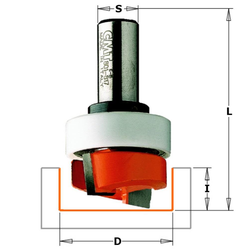 Mortising Bit 1/2 In. Diameter 1/4 In. Shank 801.128.11B