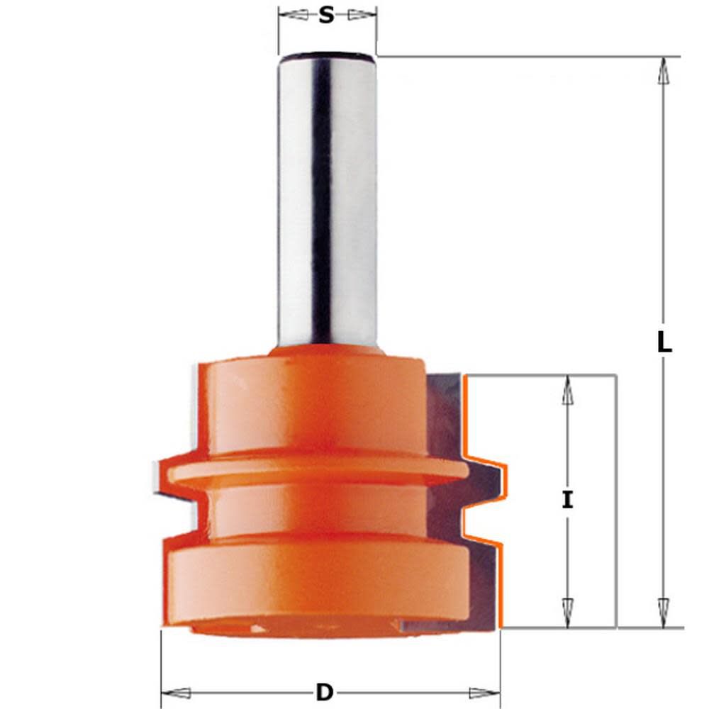 Reverse Glue Joint Bit 1/2 In. Shank 1-3/4 In. Diameter 855.501.11