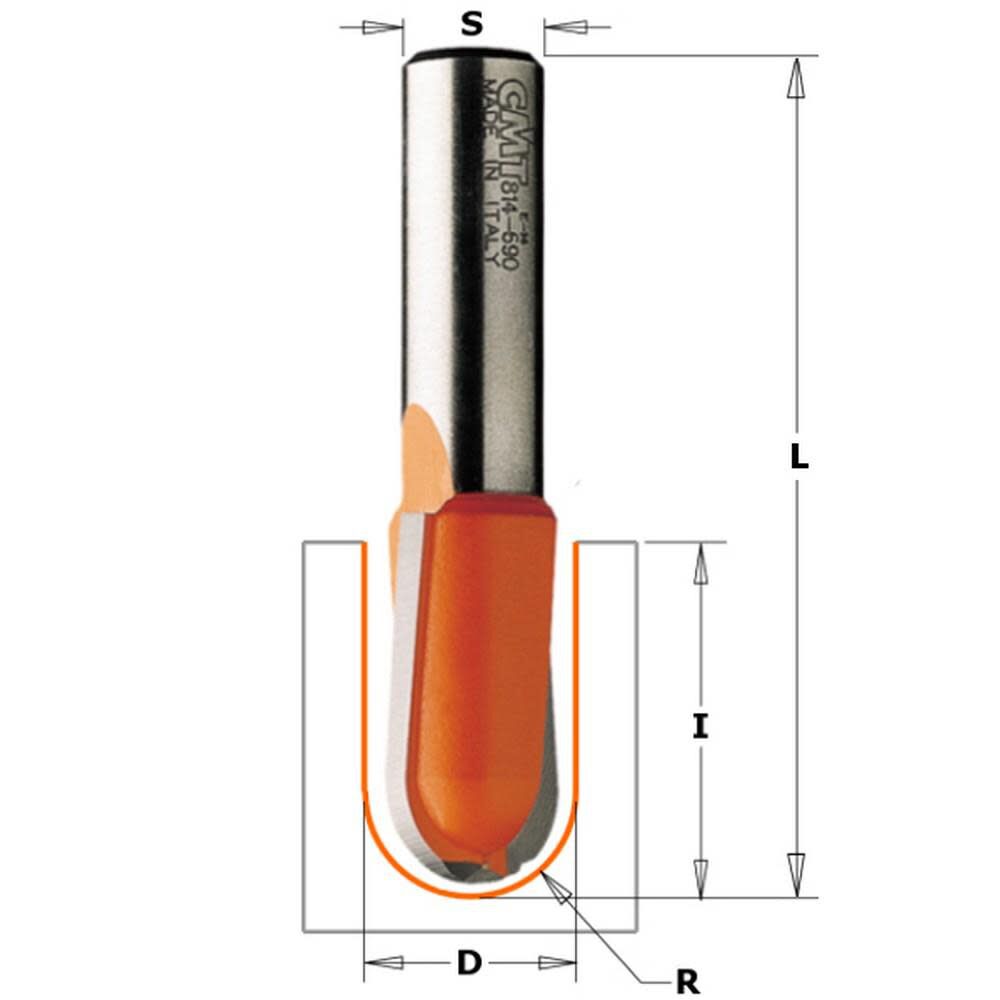 Round Nose Bit 1/4 In. Shank 3/8 In. Radius 814.190.11