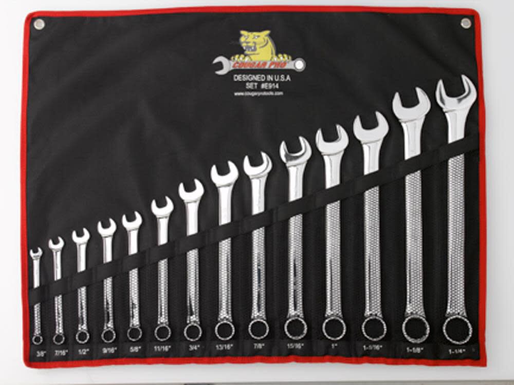 14 pc. Full Polish Combination Wrench Set SAE (3/8in to 1-1/4in) E914