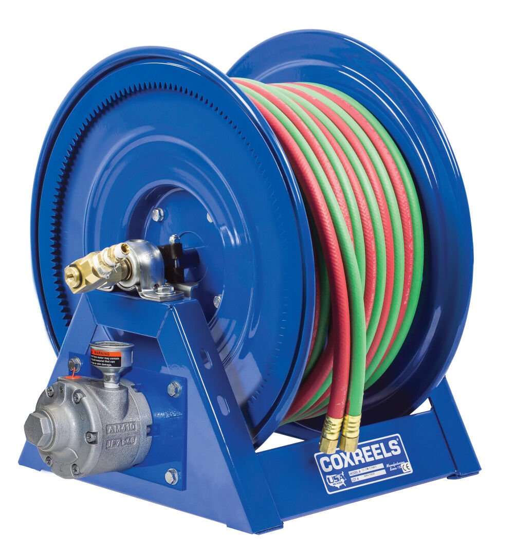 Air Motorized Welding Hose Reel 3/8in x 250' oxy-acet 1275W-3-250-A