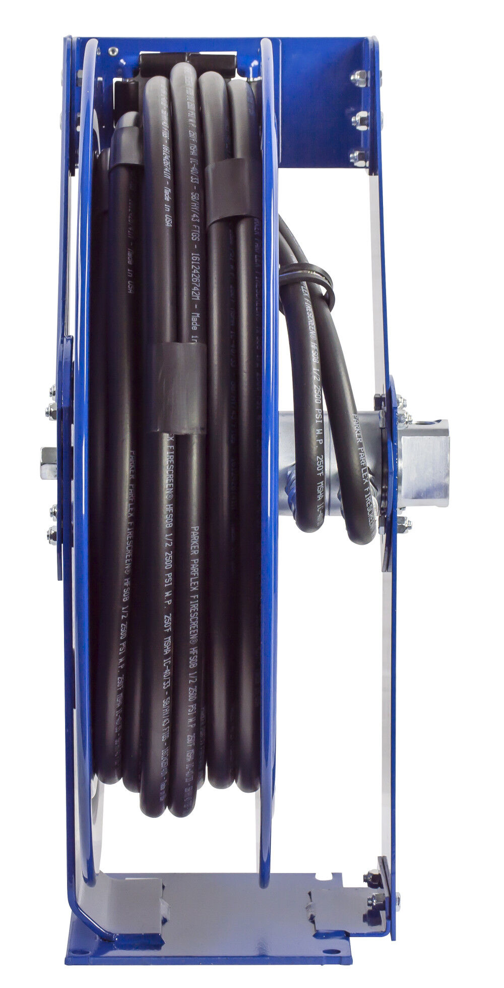 Hose Reel Dual Hydraulic Hose Spring Rewind for Hydraulic Oil 1/2in ID 50' Hose 2500 PSI TDMP-N-450