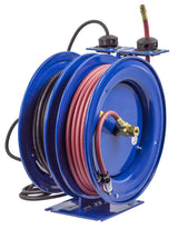 Hose Reel Dual Purpose Spring Rewind Reels 3/8in x 50' 300PSI Fluorescent Tube Light 50' Cord 16 AWG C-L350-5016-C