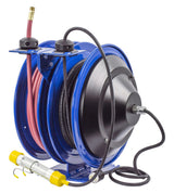 Hose Reel Dual Purpose Spring Rewind Reels 3/8in x 50' 300PSI Fluorescent Tube Light 50' Cord 16 AWG C-L350-5016-C