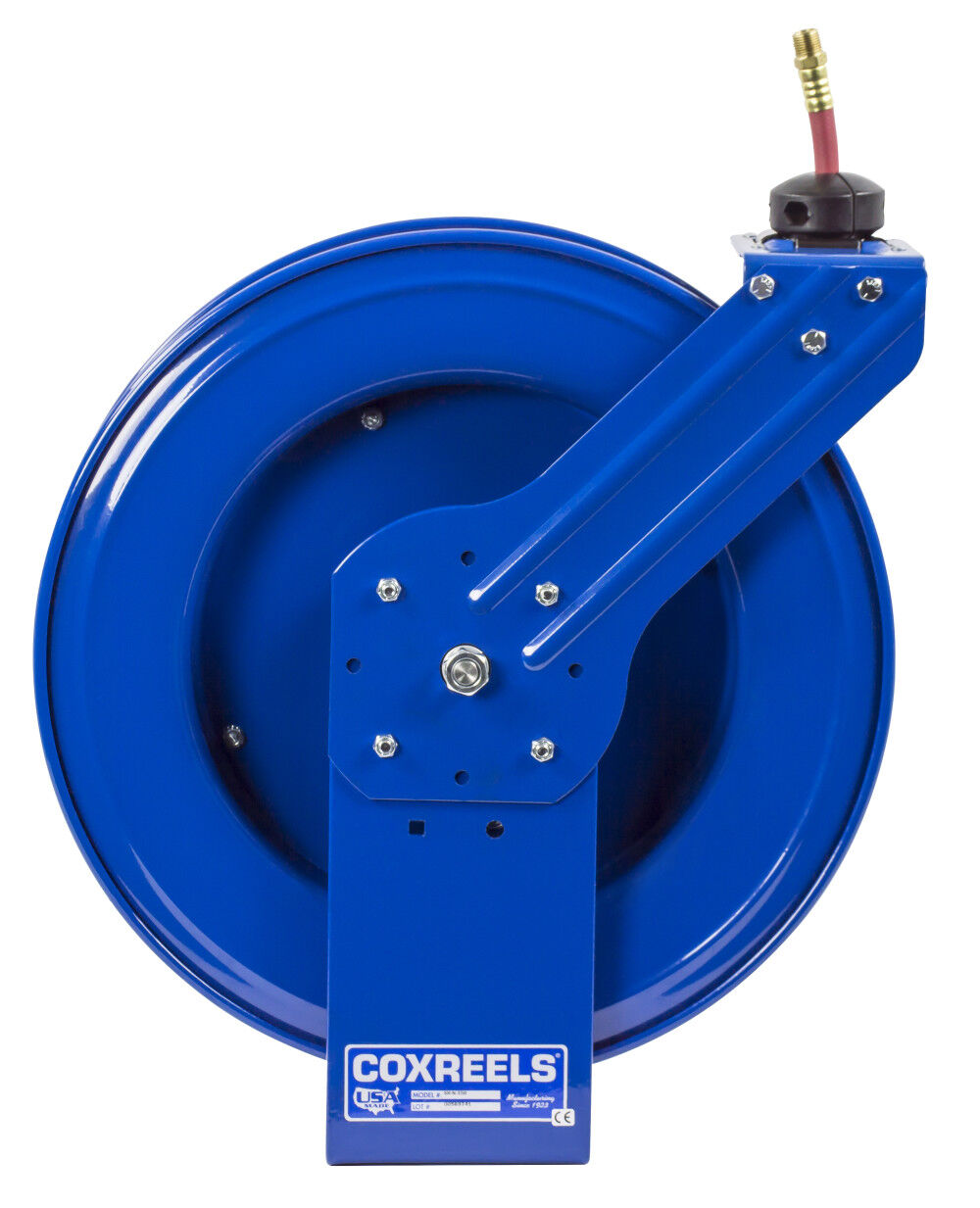 Hose Reel Low Pressure Spring Rewind with Super Hub 1/2in ID 100' 300 PSI SH-N-4100