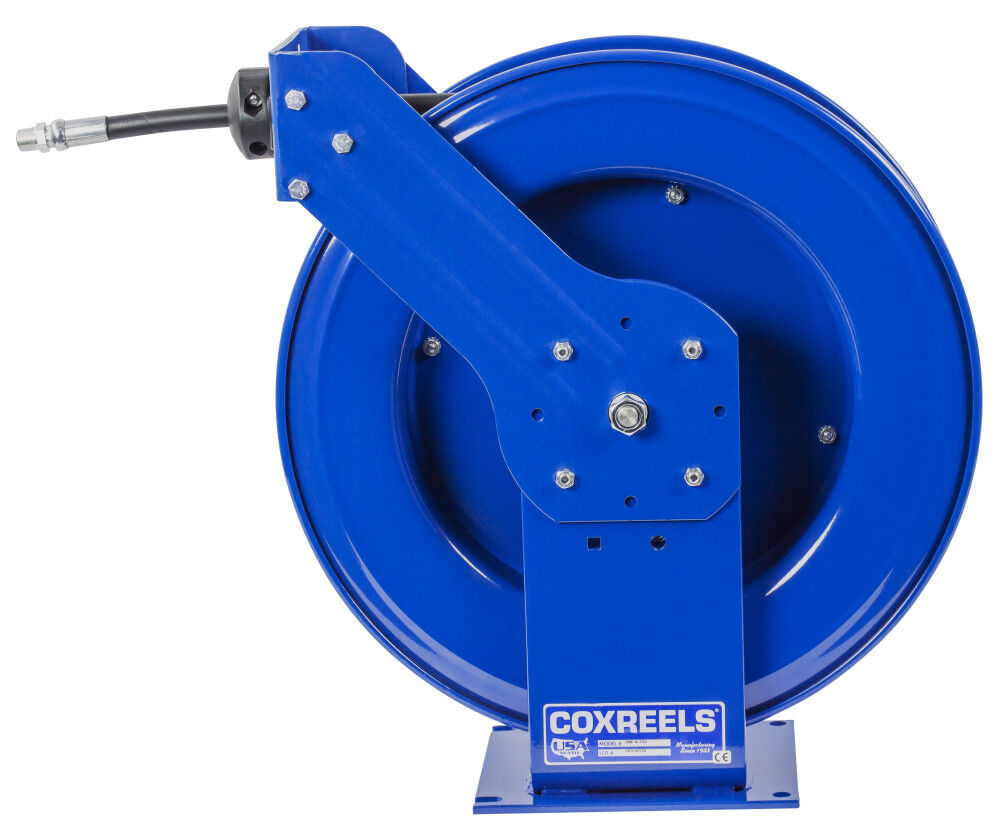 Hose Reel Supreme Duty Spring Rewind for Air/Water/Oil 1/2in ID 100' 2500 PSI TMP-N-4100