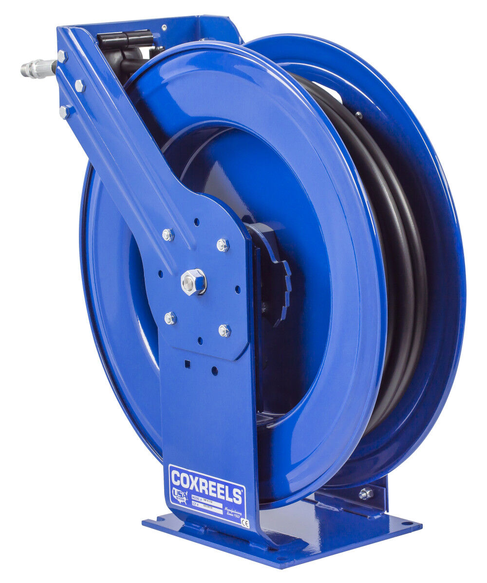 Hose Reel Supreme Duty Spring Rewind for Air/Water/Oil 1/2in ID 100' 2500 PSI TMP-N-4100