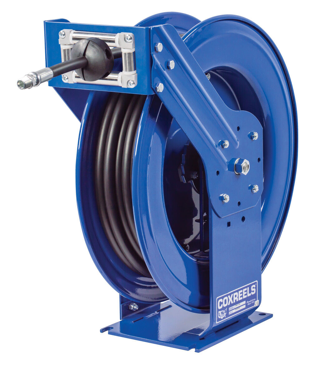 Hose Reel Supreme Duty Spring Rewind for Air/Water/Oil 1/2in ID 100' 2500 PSI TMP-N-4100