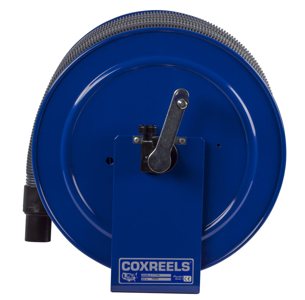 Hose Reel Vacuum Only Direct Crank Rewind 1 1/2in 2in ID 50' Hose Capacity V-117H-850