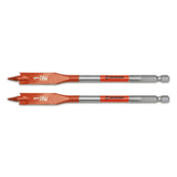 1/2 in x 6 in Screw Point Spade Drill Bit 2pc CDSP-629-2