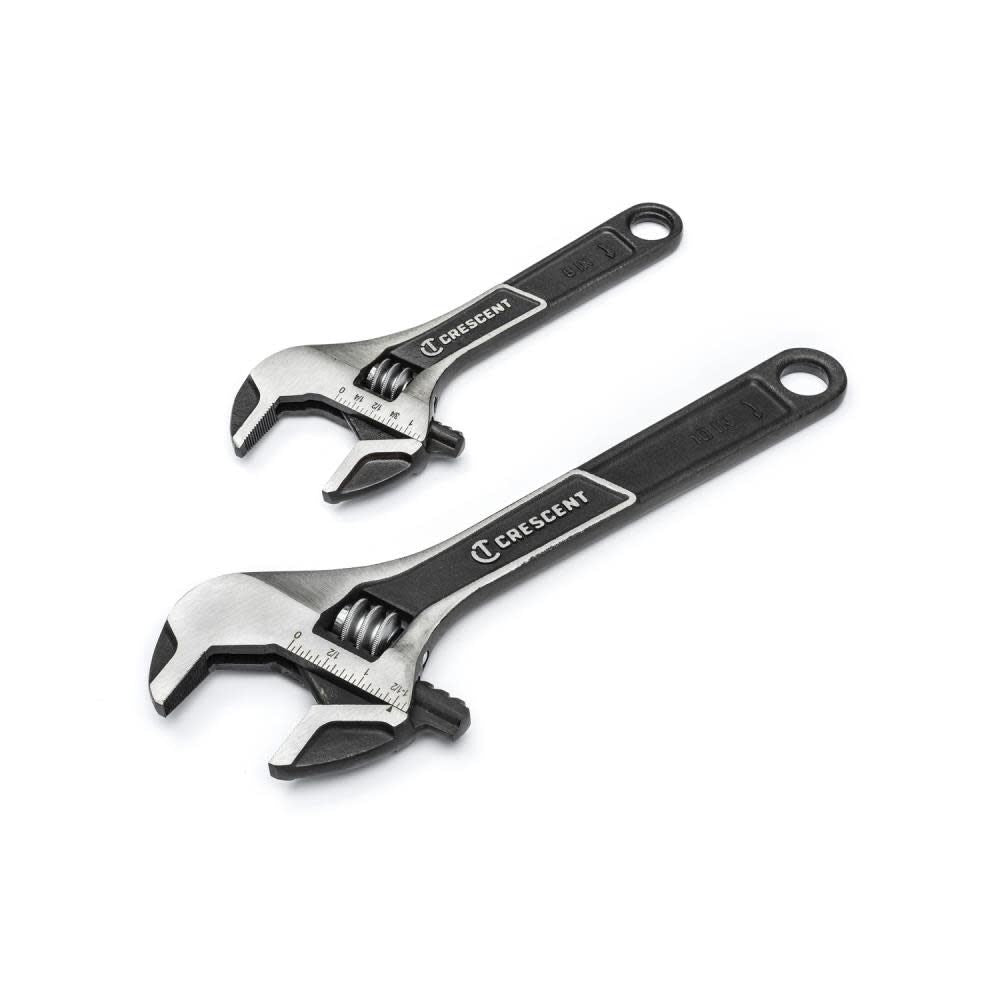 2 pc Wide Jaw Adjustable Wrench Set 6in & 10in ATWJ2610VS