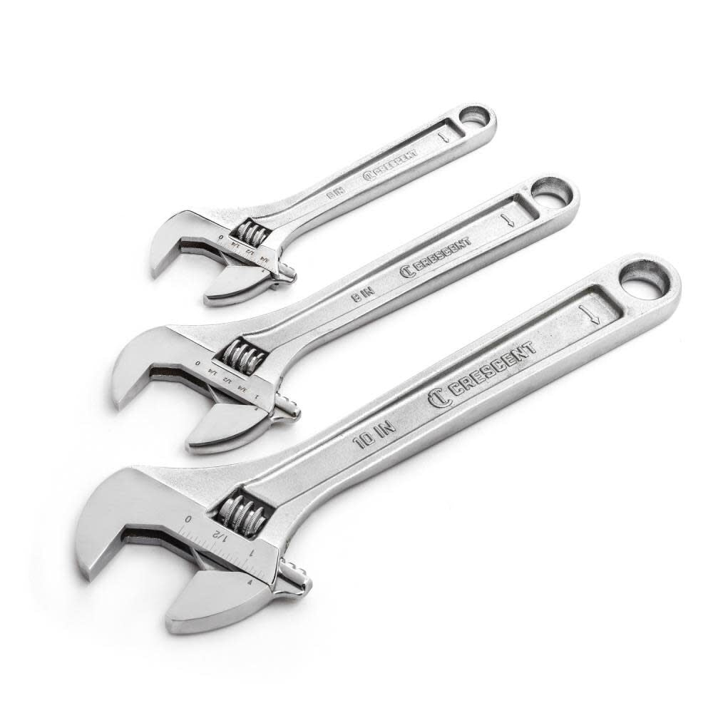 3 pc. Adjustable Wrench Set 6 8 In. & 10 In.in AC3PC