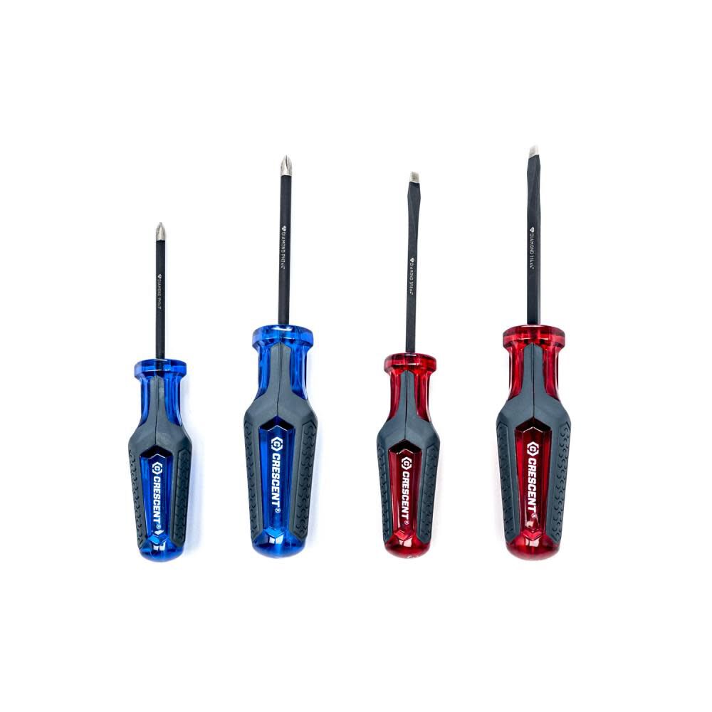 4 Pc. Phillips/Slotted Co-Molded Diamond Tip Screwdriver Set CGS4PCSET