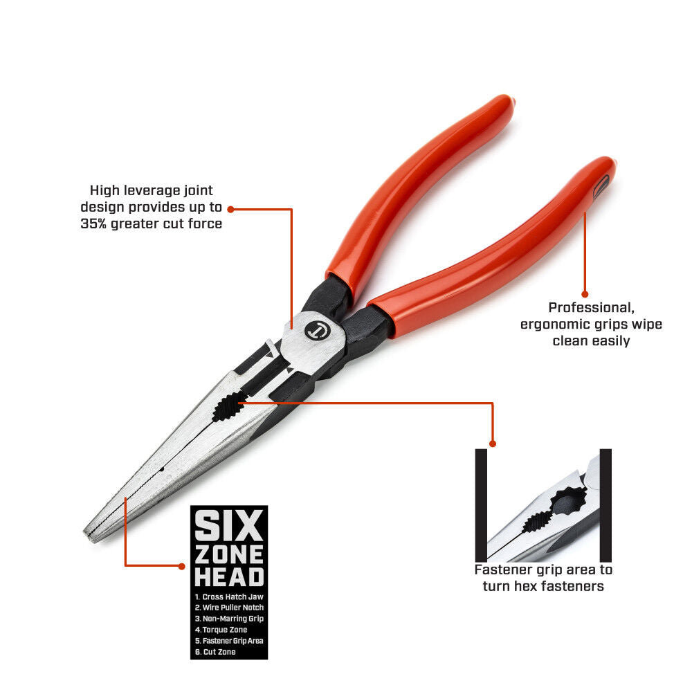 6 in Long Nose Pliers Dipped Handle Z6546-06