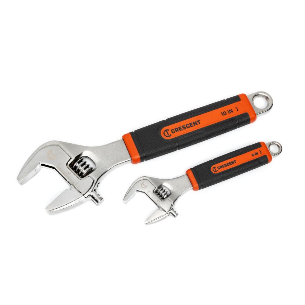 6 Inch & 10 Inch Cushion Grip Adjustable Wrench Set 2pc AC3610CVS