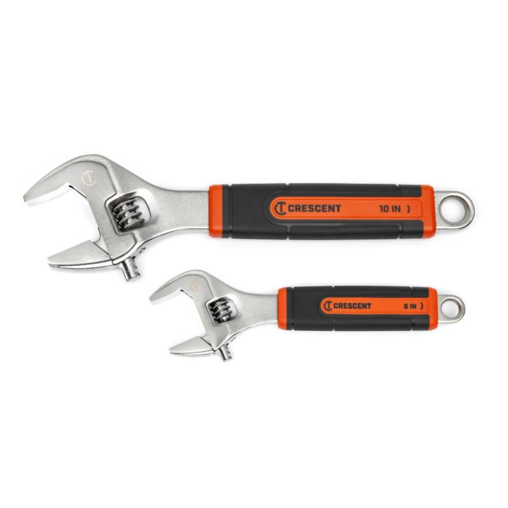 6 Inch & 10 Inch Cushion Grip Adjustable Wrench Set 2pc AC3610CVS