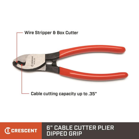 6in Cable Cutter Dipped Handle Pliers 6CBLDG